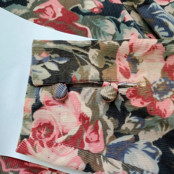 LAURA ASHLEY Vintage 90s Pinwale Cotton Corduroy Dress with Matching Sash - Picture 6 of 10